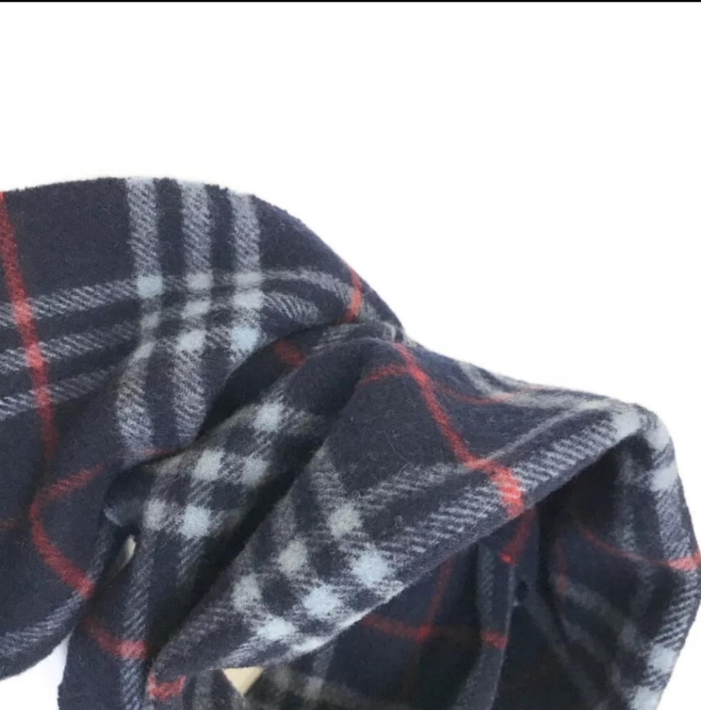 Burberrys Vintage Check Lambswool 100％ Stole Scarf Multicolor BLUE - Picture 3 of 12